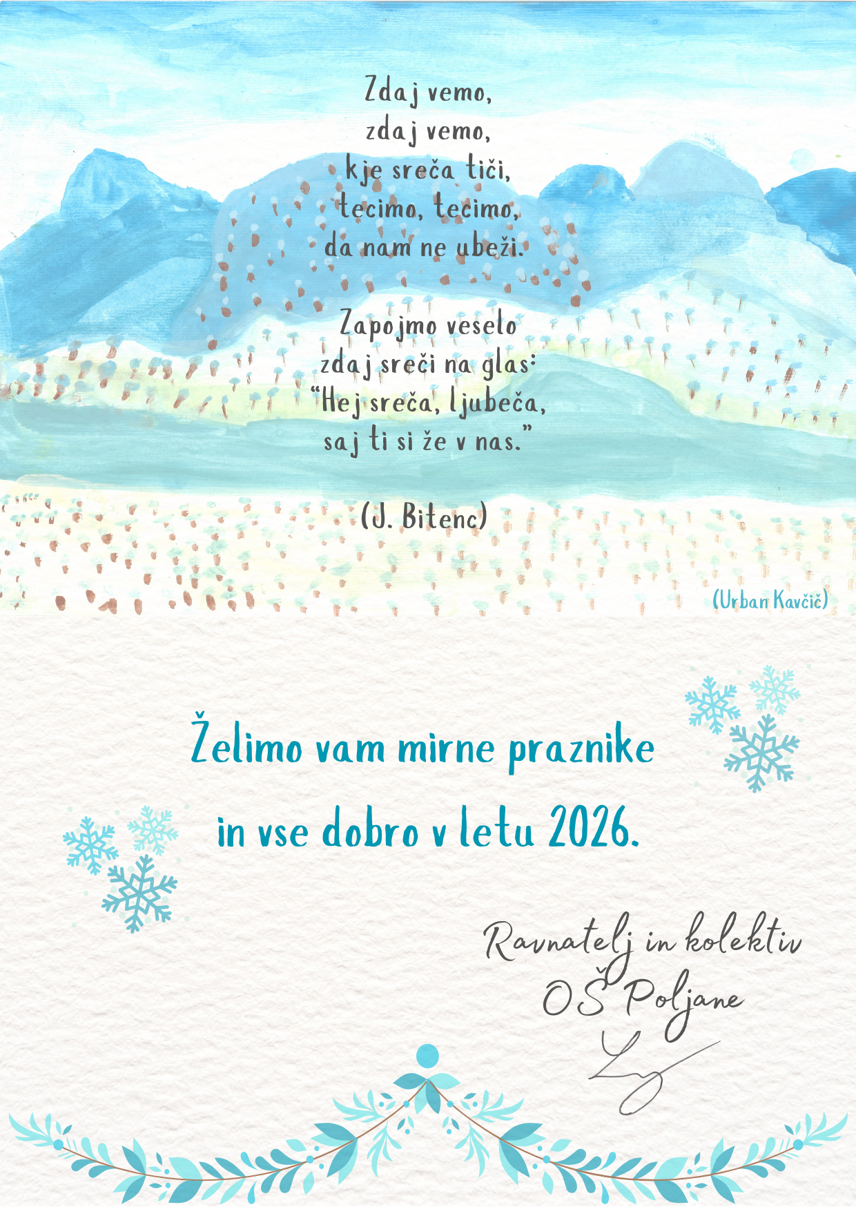 Voščilo kolektiva OŠ Poljane