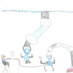 Otroška risbica z naslovom Robotehnik