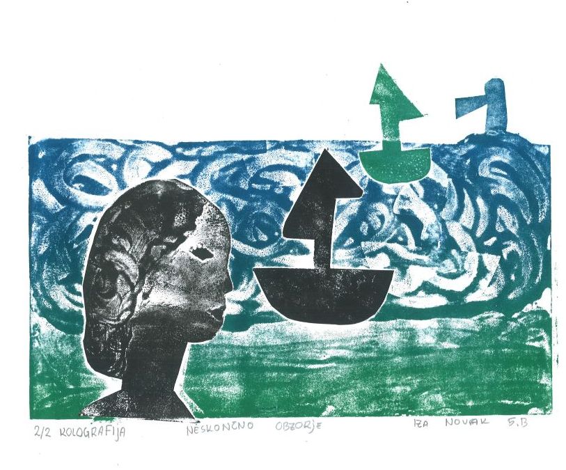 Kraj na horizontu - likovni izdelek Ize Novak, 5. razred