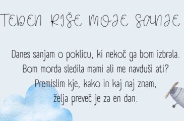 Prva kitica pesmi tretješolke Ajde Bonča- Teden riše moje sanje